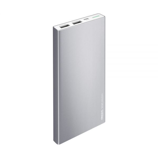 Внешний аккумулятор Deppa NRG alum 10000 mAh, графит 2.1A 2 USB 33515